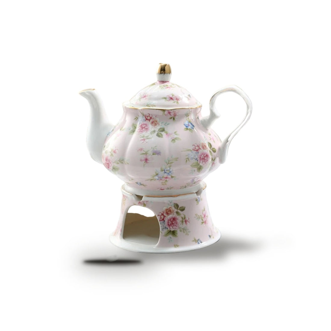 Théière Anglaise en Porcelaine 400 ml - Rose + chauffe-théière