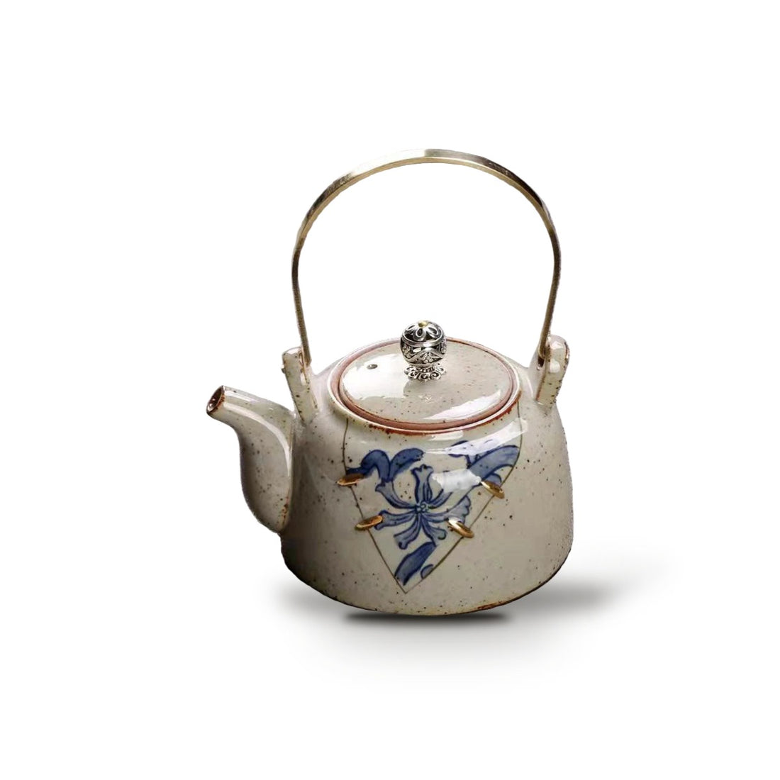 Théière chinoise en céramique Hanamori 220 ml - Crème - arrondie