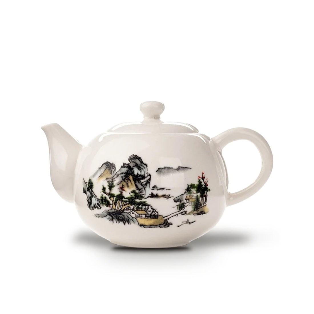 Théière Chinoise en Porcelaine Blanche Peinte à la Main 200 ml - Paysage