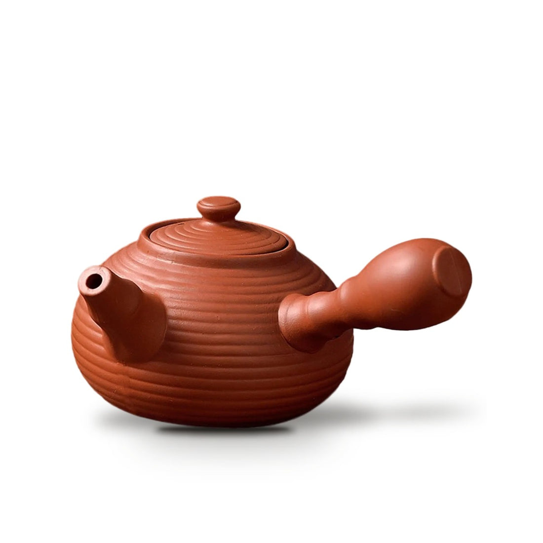 Théière japonaise style kyusu en céramique - Rouge 500 ml