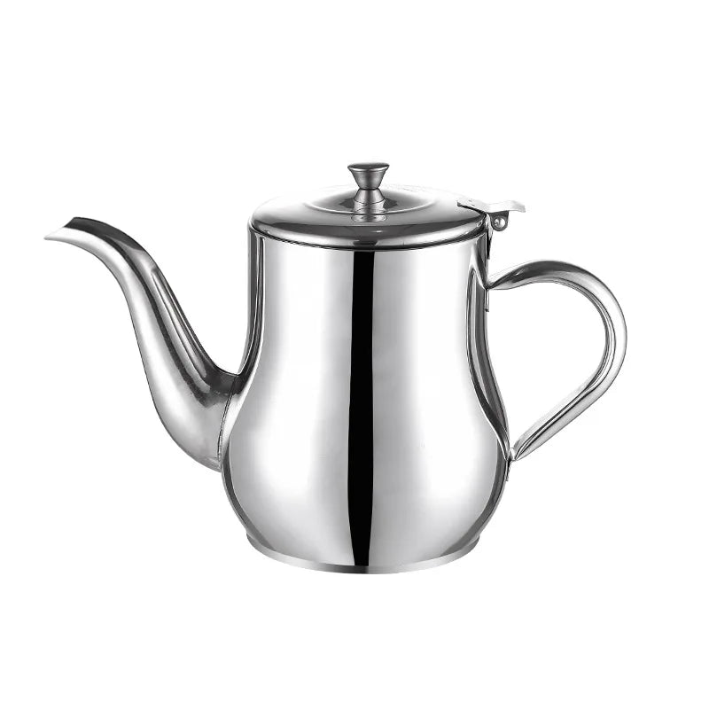 Théière marocaine en inox argent 700 ml avec bec long traditionnel