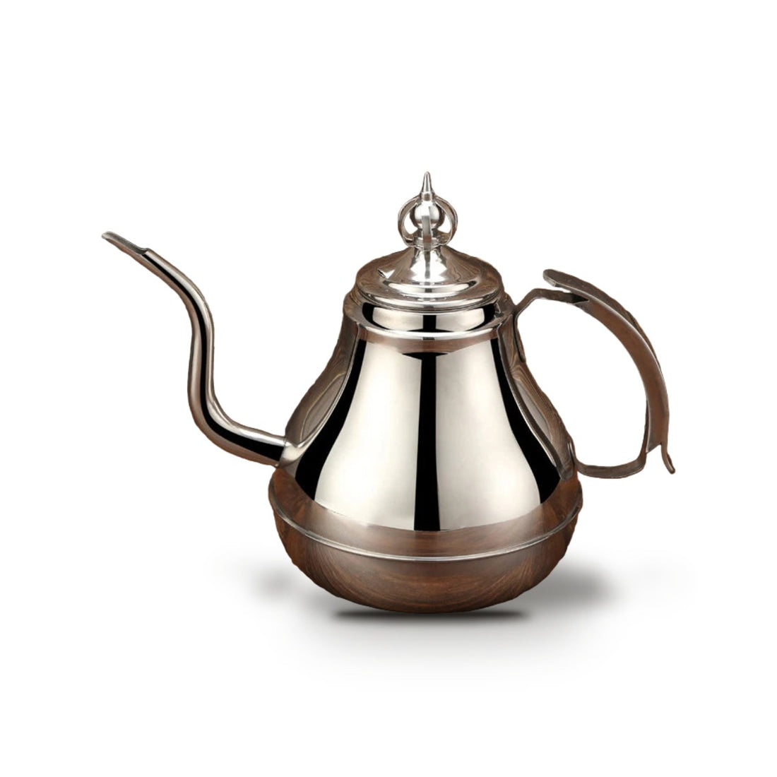 Théière Marocaine Traditionnelle en Inox Poli - Argent 1,8 L
