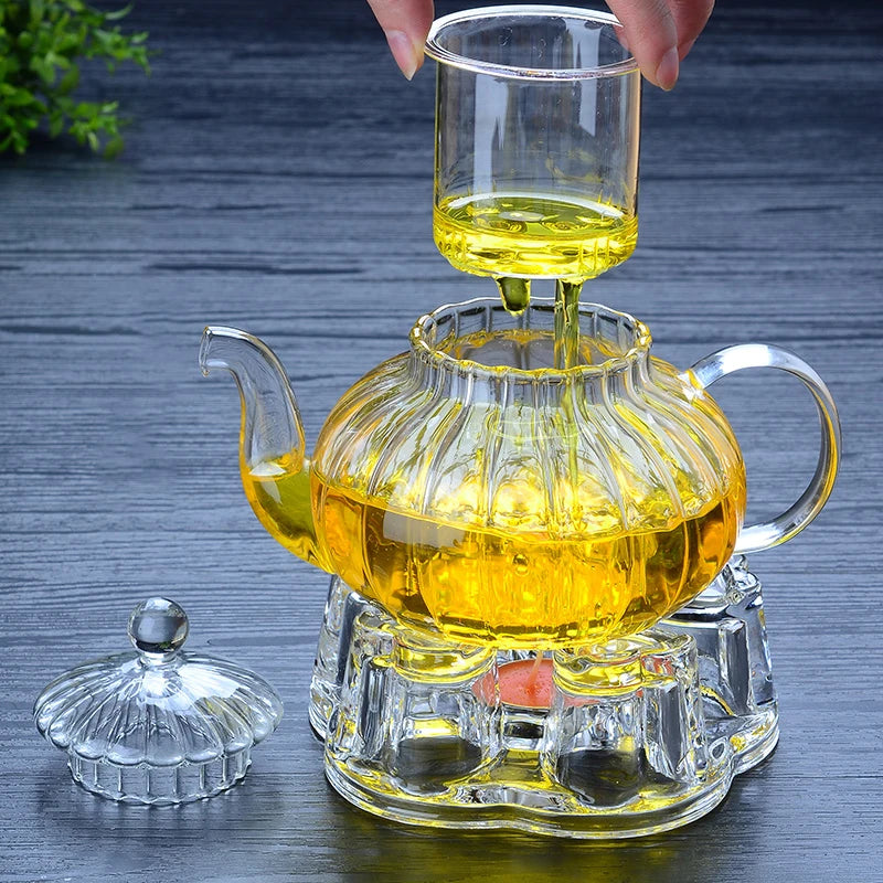 Théière en Verre Style Anglais – 600 ml / Version avec 2 Tasses