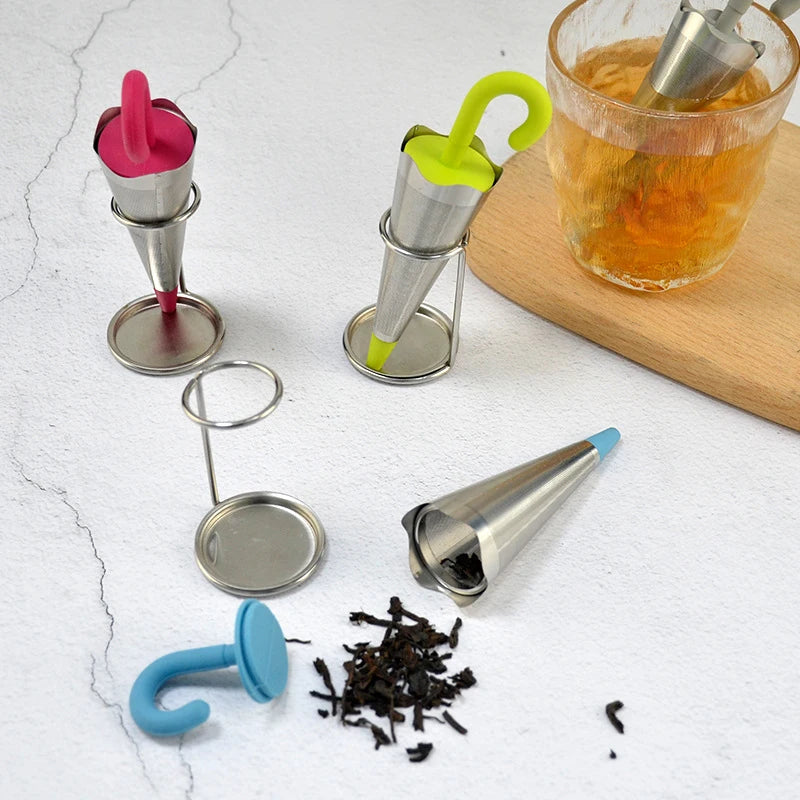 Filtre à thé parapluie – Silicone & Acier