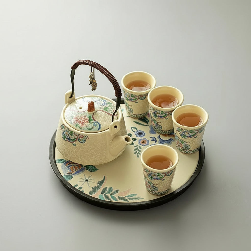 Service à Thé Japonais – Set Complet Peint à la Main en Céramique