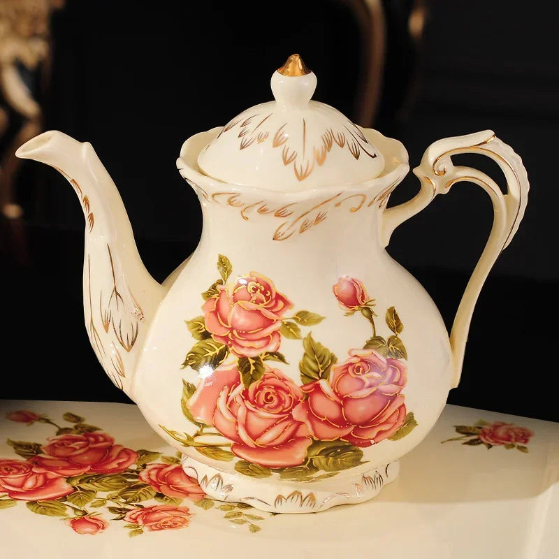 Théière Anglaise Vintage en Porcelaine Florale 900 ml