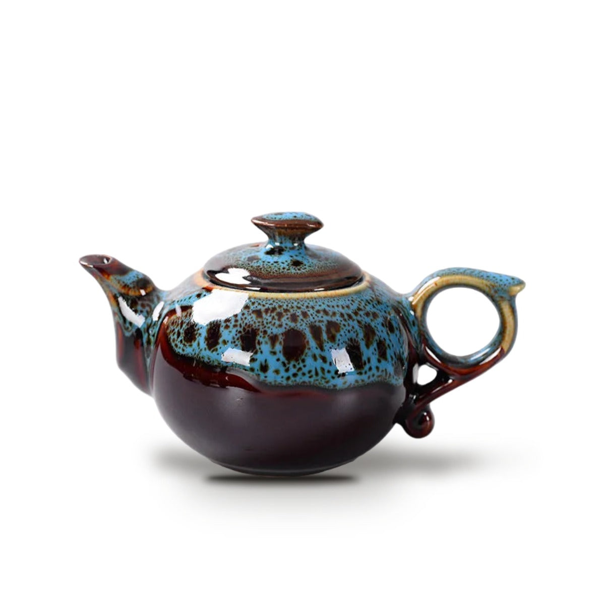 Théière Japonaise Gongfu Traditionnelle en Porcelaine Émaillée 200 ml - Bleu