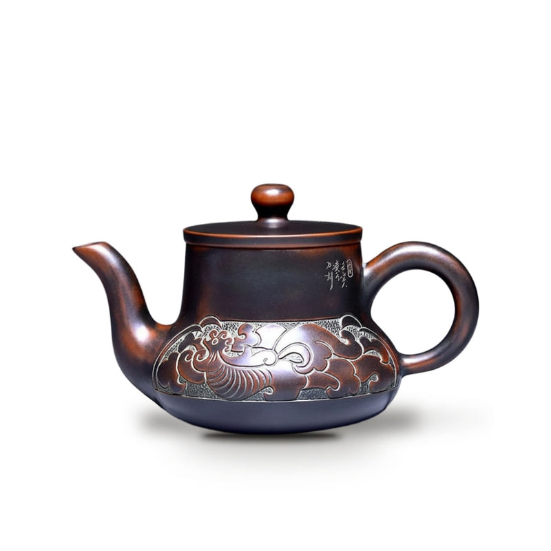 Théière Chinoise Yixing en Argile Zisha Sculptée 200 ml