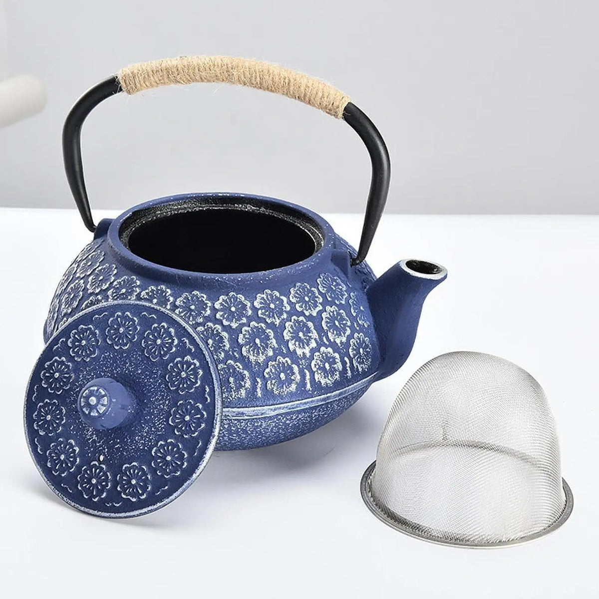 Théière japonaise en fonte – Bleu artisan – 900 ml