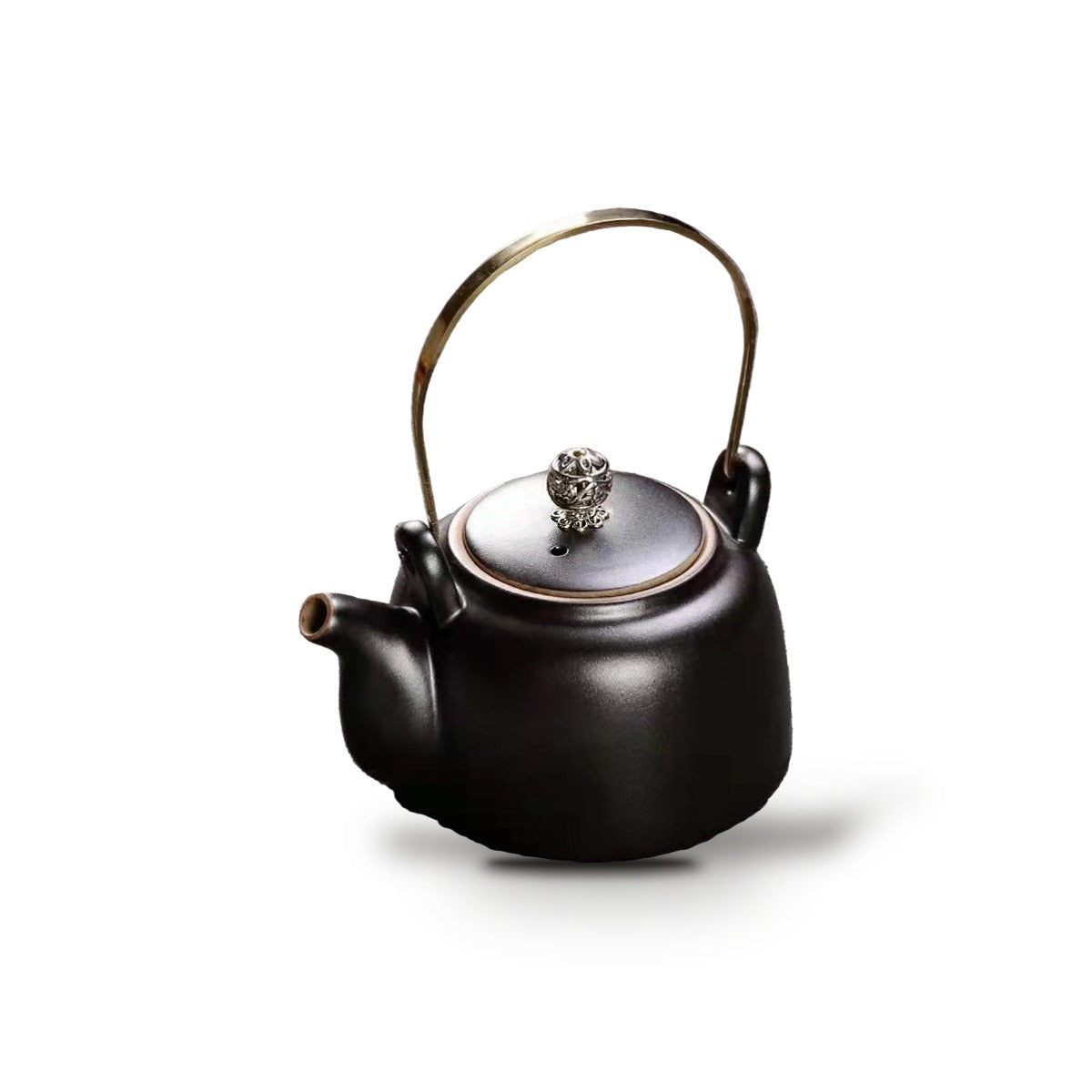 Théière chinoise en céramique Hanamori 220 ml - Noir - arrondie