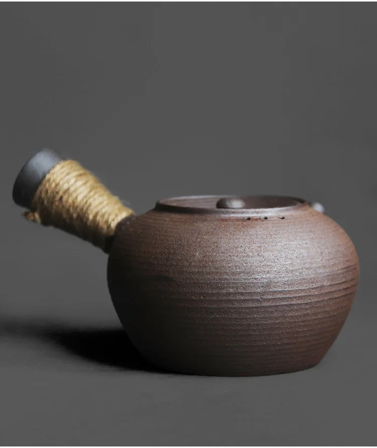 Théière japonaise Kyusu à poignée – Céramique artisanale 300 ml