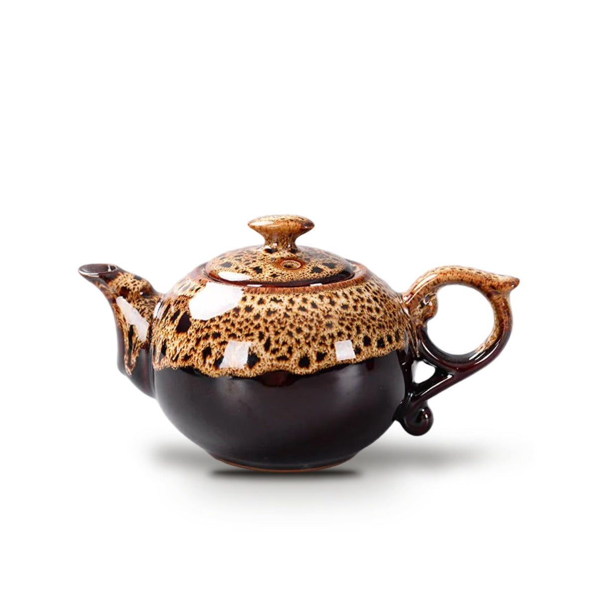 Théière Japonaise Gongfu Traditionnelle en Porcelaine Émaillée 200 ml - Brun