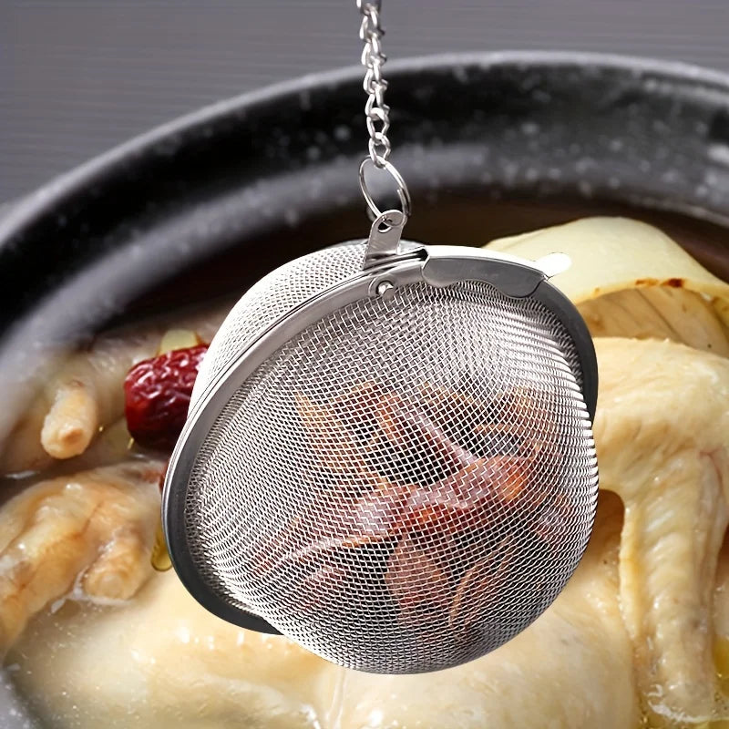 Filtre à thé inox avec chaîne – Infuseur boule