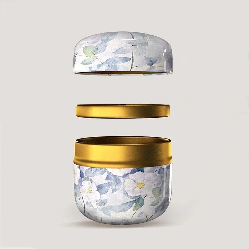 Boîte à thé florale – Aluminium hermétique