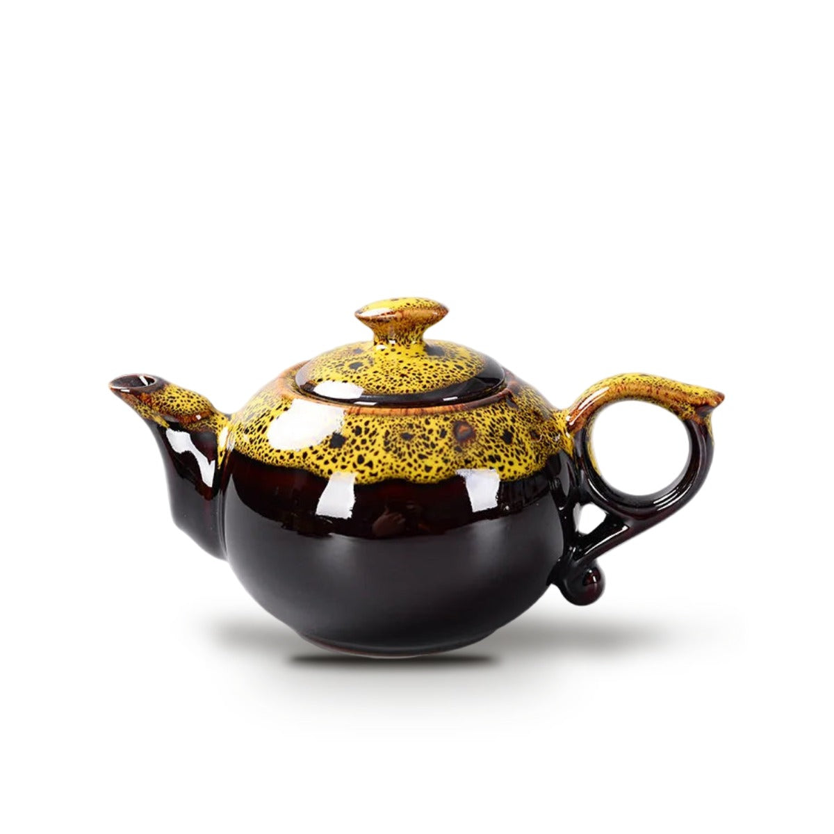 Théière Japonaise Gongfu Traditionnelle en Porcelaine Émaillée 200 ml - Jaune