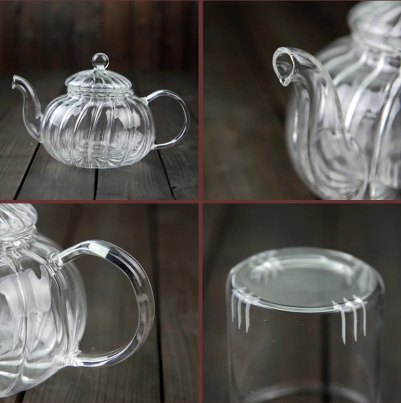 Théière en Verre Style Anglais – 600 ml / Version avec 2 Tasses