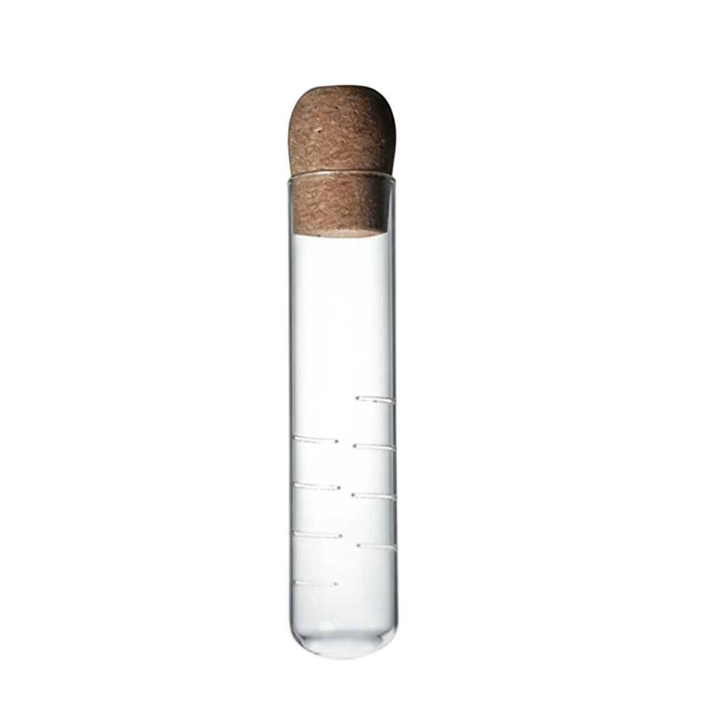 Filtre à thé en tube de verre & bouchon bois