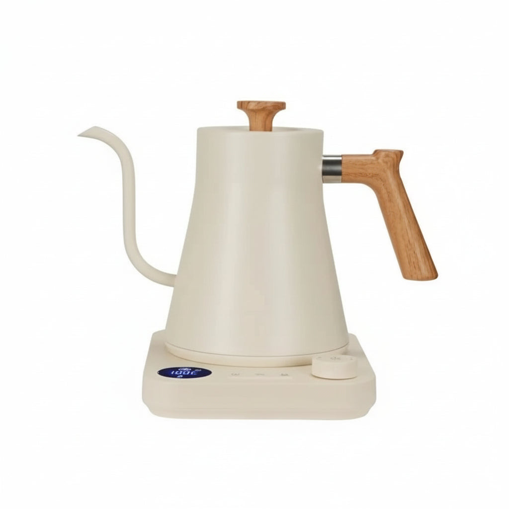 Bouilloire électrique col de cygne blanche 900 ml pour thé et café - Maison Kyusu