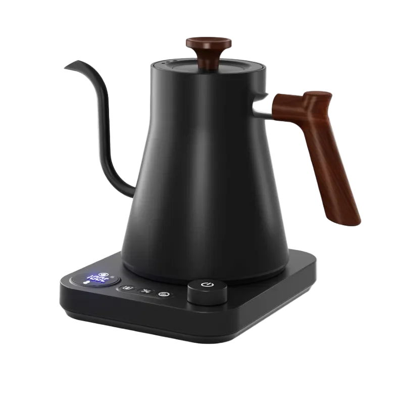 Bouilloire électrique col de cygne noire 900 ml pour thé et café - Maison Kyusu