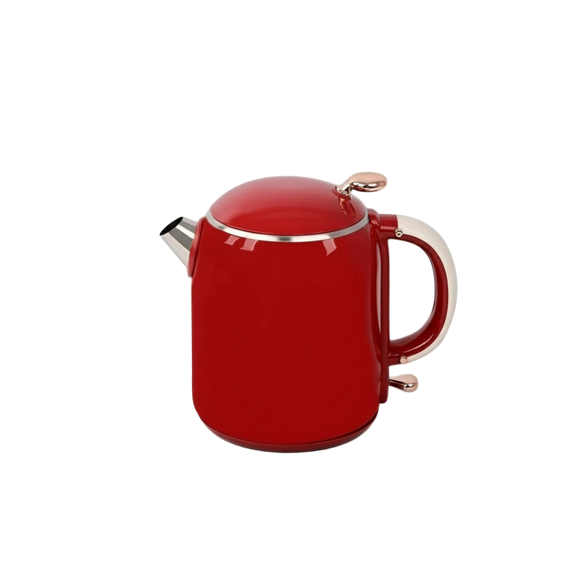 Bouilloire électrique rouge 1L, design moderne cylindrique