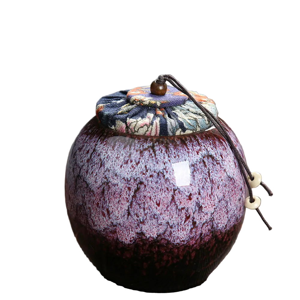 Contenant à thé en céramique rose, pot artisanal pour conservation du thé - Maison Kyusu
