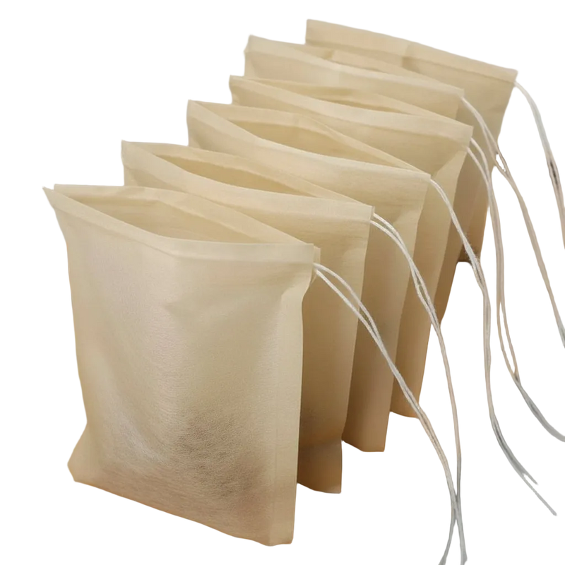 Sachets à thé jetables avec cordon en papier filtrant naturel pour thé en vrac