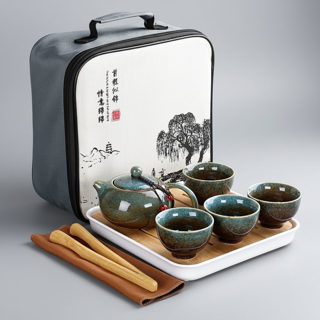 Service à thé en céramique bleue 200 ml - Maison Kyusu