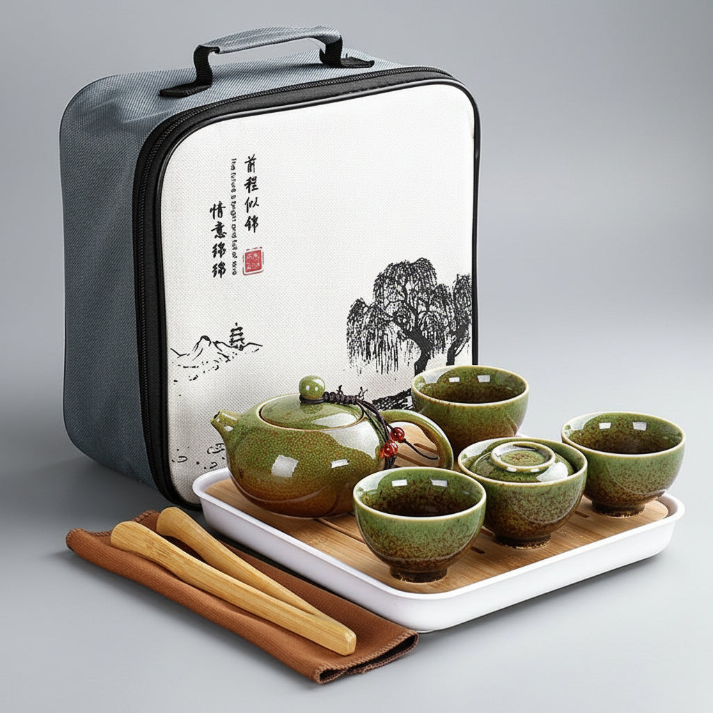 Service à thé en céramique verte 200 ml - Maison Kyusu