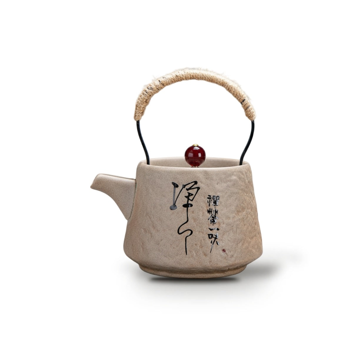 Théière Chinoise en Céramique Calligraphiée 200 ml - Beige calligraphié