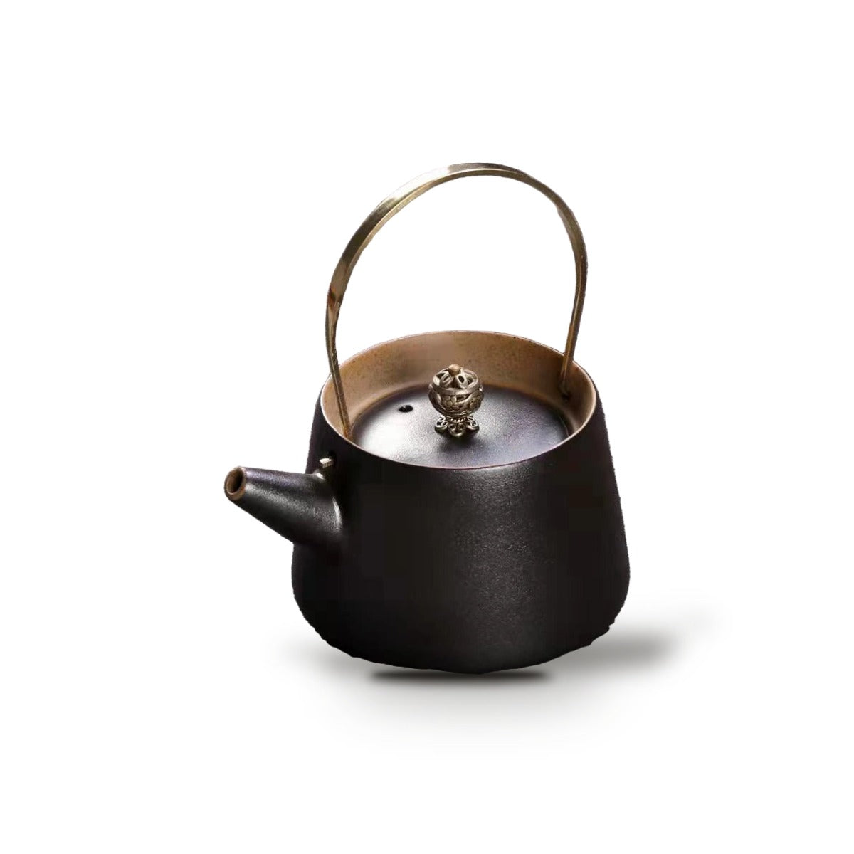 Théière chinoise en céramique Hanamori 220 ml - Noir - évasée