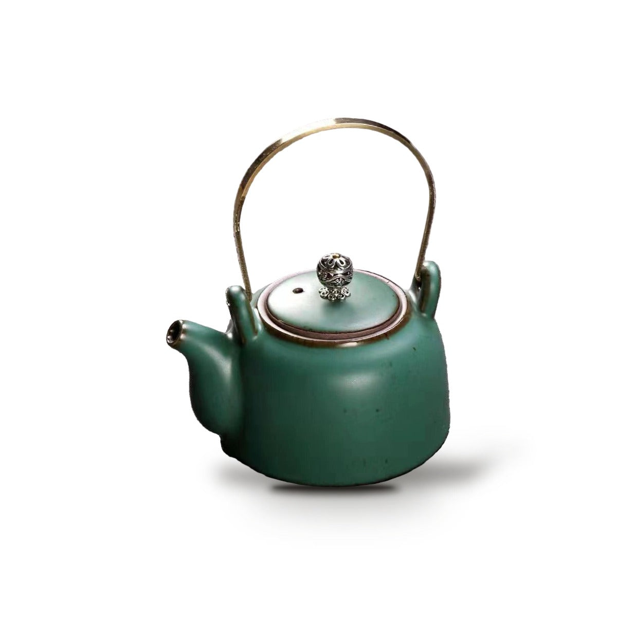 Théière chinoise en céramique Hanamori 220 ml - Vert - arrondie