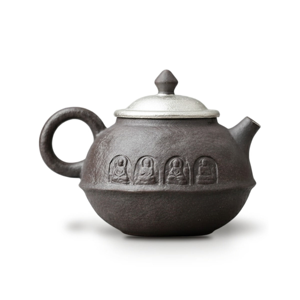 Théière Chinoise en Céramique Sombre Sculptée 160 ml