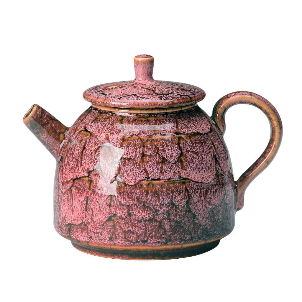 Théière chinoise en céramique Yixing-style de 300 ml, modèle rouge craquelé, artisanat traditionnel Kung Fu Cha