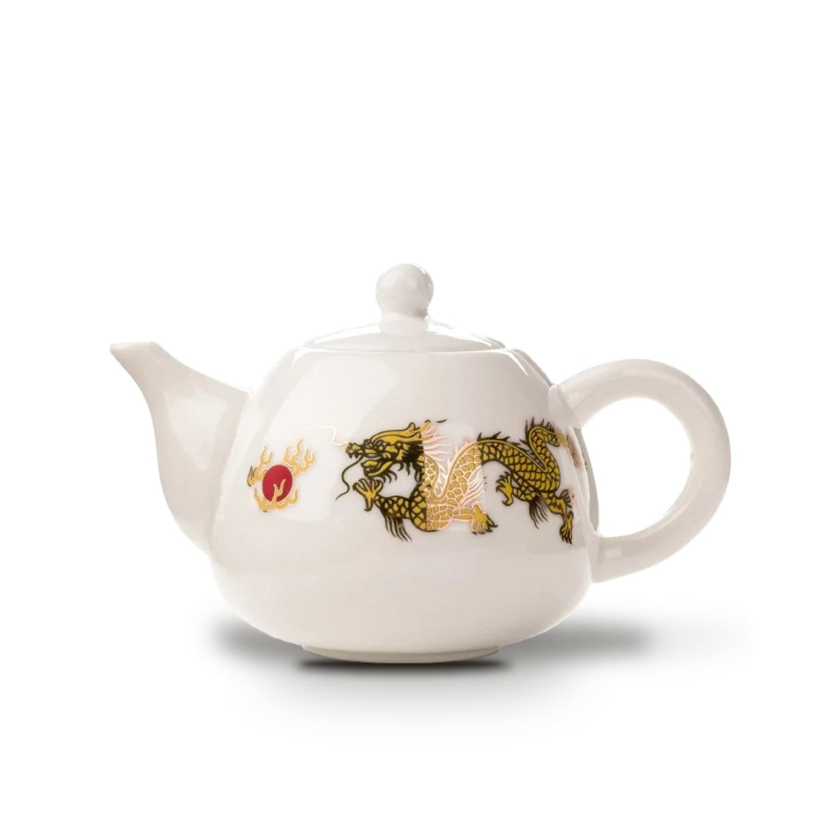 Théière Chinoise en Porcelaine Blanche Peinte à la Main 200 ml - Dragon chinois