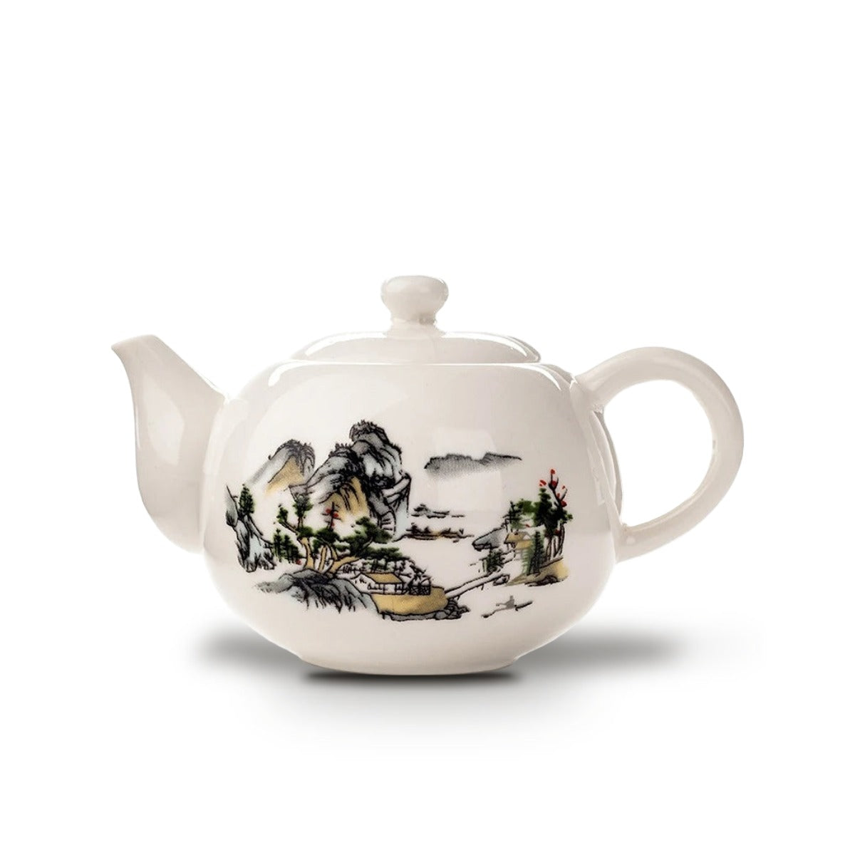 Théière Chinoise en Porcelaine Blanche Peinte à la Main 200 ml - Paysage
