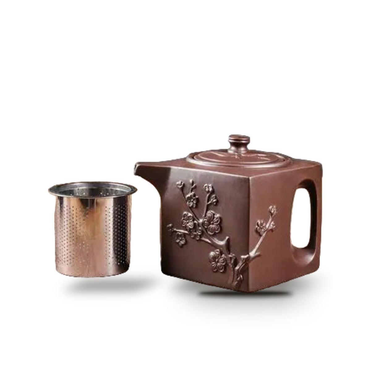 Théière japonaise carrée en céramique 400 ml - Marron
