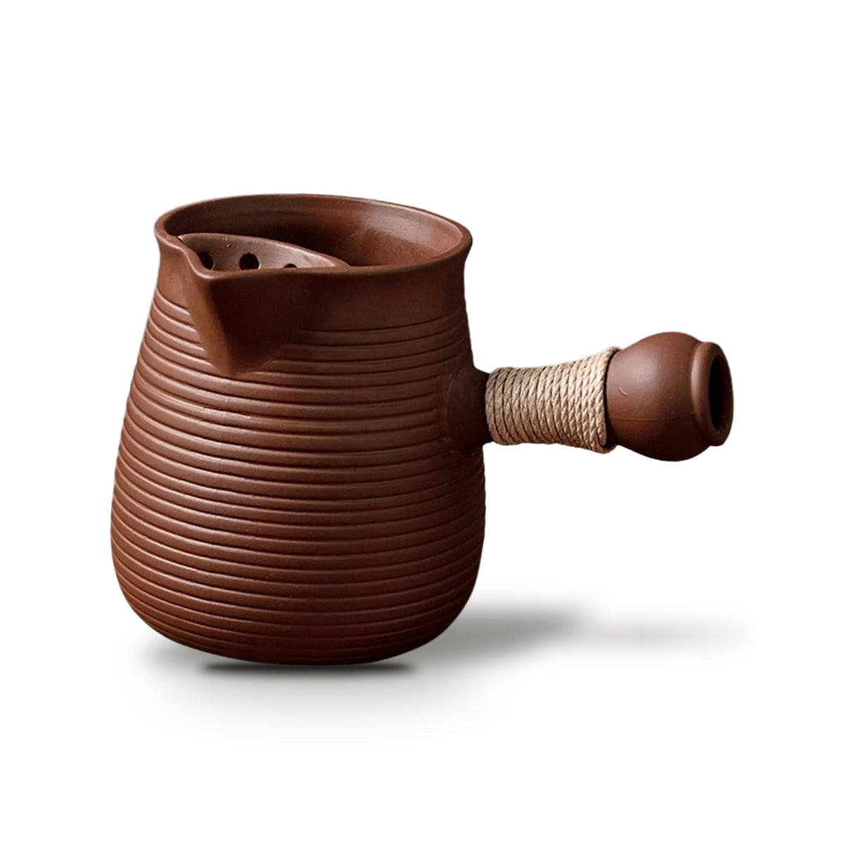 Théière japonaise style kyusu en céramique - Marron 350 ml
