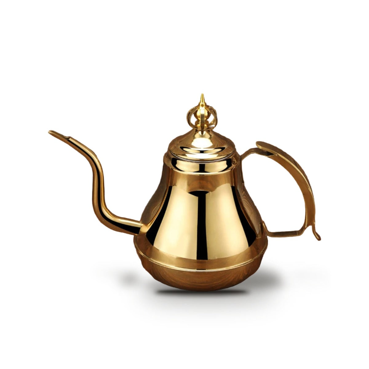 Théière Marocaine Traditionnelle en Inox Poli - Or 1,2 L