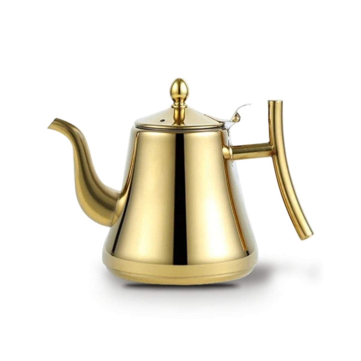 Théière Marocaine en Inox Poli - Or 1 L