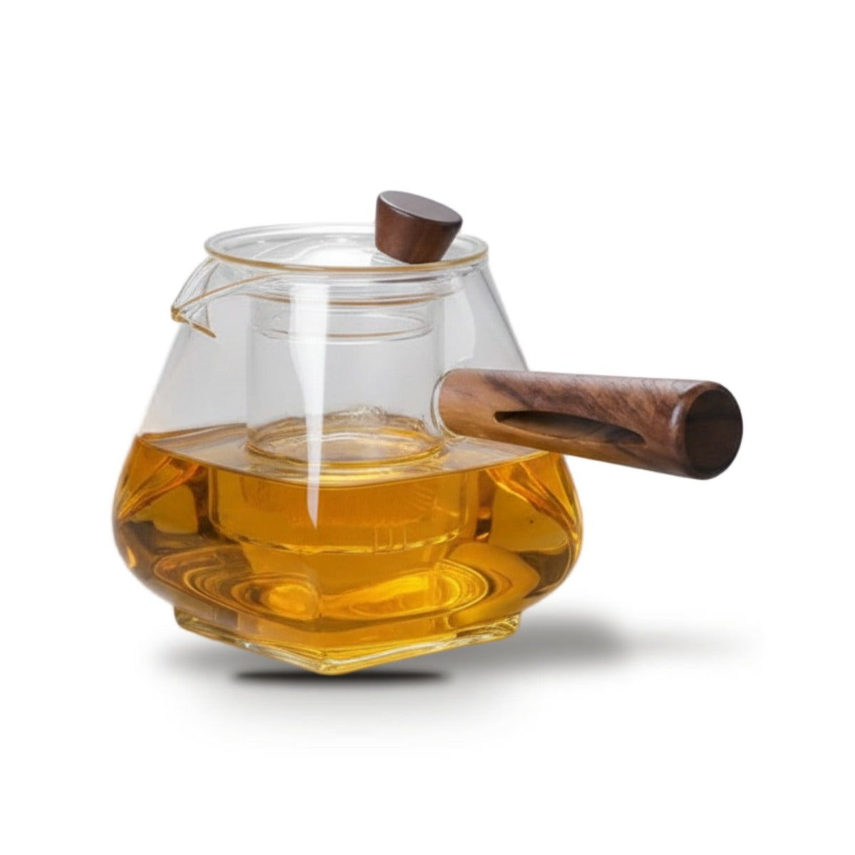 Théière Japonaise en Verre Artisanale 400 ml – Manche Bois - Verre