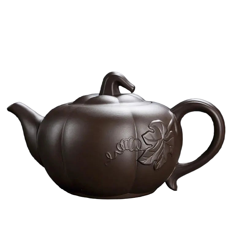 Théière japonaise Yixing 300 ml avec motif floral gravé - Maison Kyusu